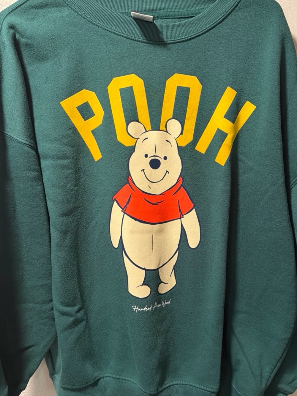 Disney Winnie the Pooh Hunter Green Graphic  Crewneck Sweatshirt